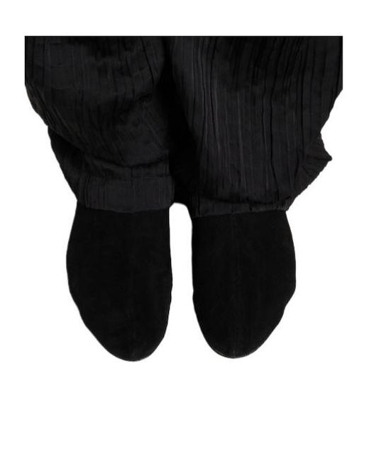 The Row Black Stellene Suede Slip-On Shoes