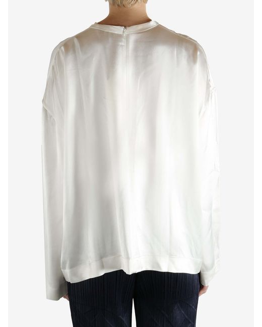 Totême White Totême Boxy Satin Top
