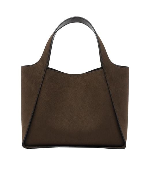 Stella McCartney Brown Logo Printed Tote Bag