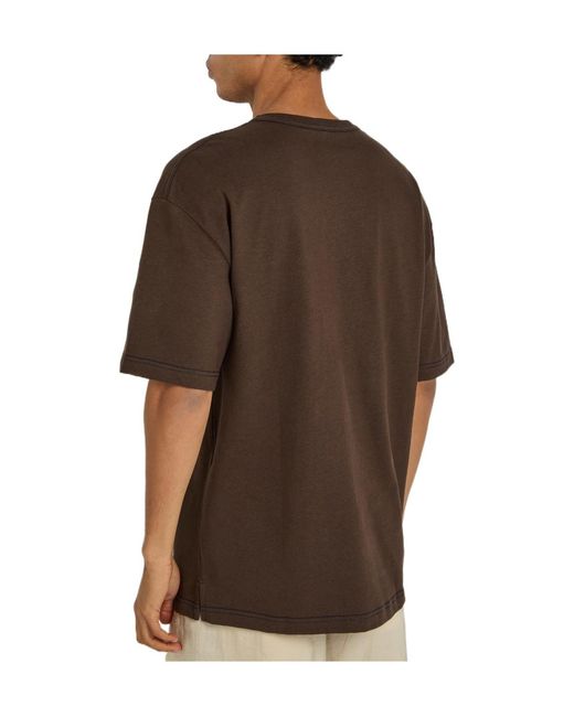 Lemaire Brown Boxy Cotton And Linen-Blend T-Shirt for men