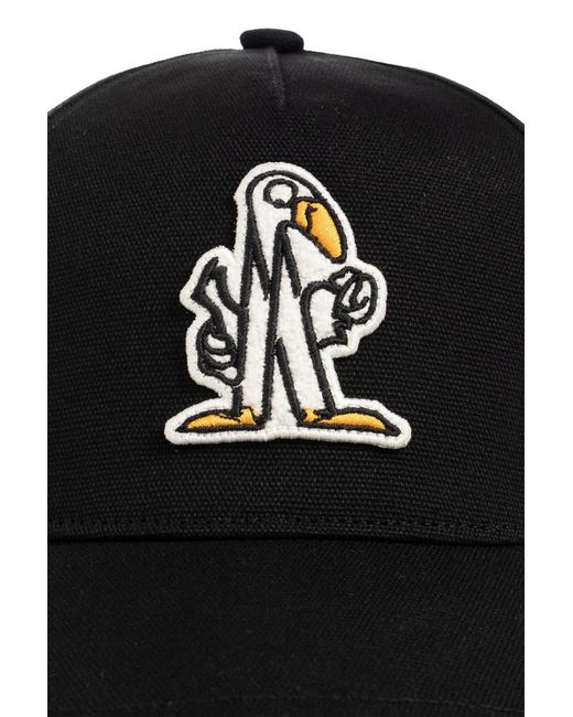 Moncler Black Graphic Baseball Cap for men