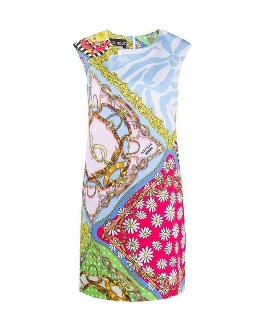 Moschino White Fantasy Printed Straight Dress
