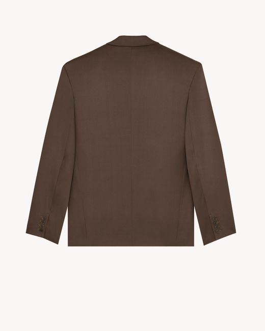 Saint Laurent Brown Double-Breasted Long-Sleeved Jacket for men
