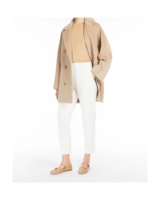 Max Mara White High-Waisted Casual Pants