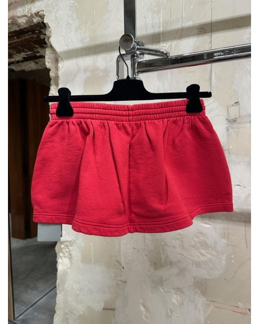 Balenciaga Red Football Shorts Drawstring Mini Skirt