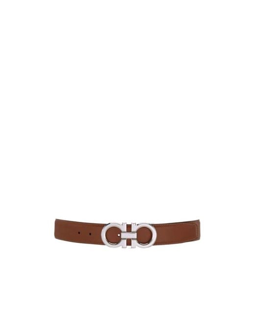 Ferragamo White Ferragamo Reversible Gancini Buckle Belt for men