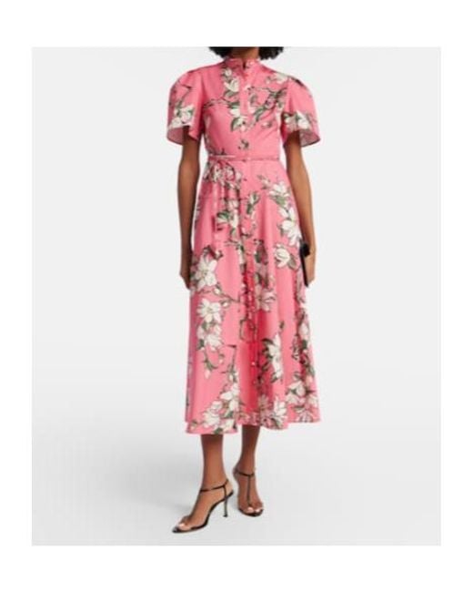 Leo Pink Bianca Floral Cotton Shirt Dress