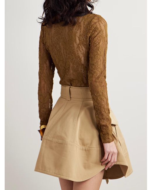 Zimmermann Brown Lace Bodysuit