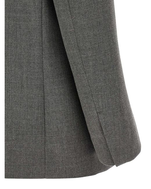 Jil Sander Gray Double Breasted Tailored Blazer