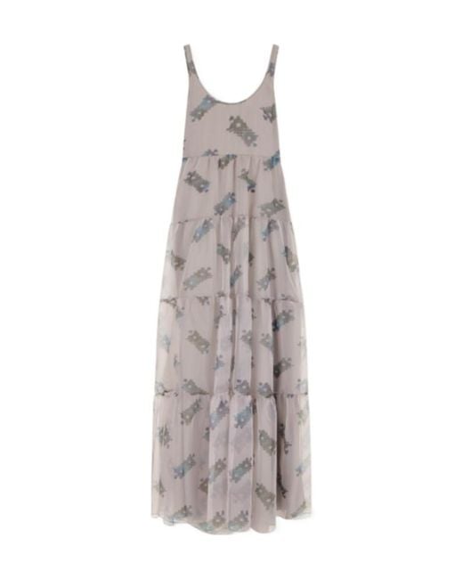 Emporio Armani Gray Long Flounced Dress