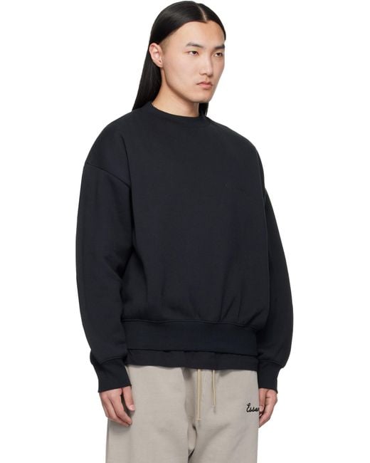 Fear Of God Black Crew Neck Sweatshirt for men