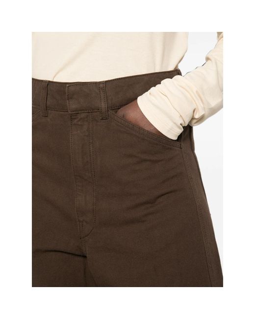 Lemaire Brown Wide-Leg High-Rise Pants