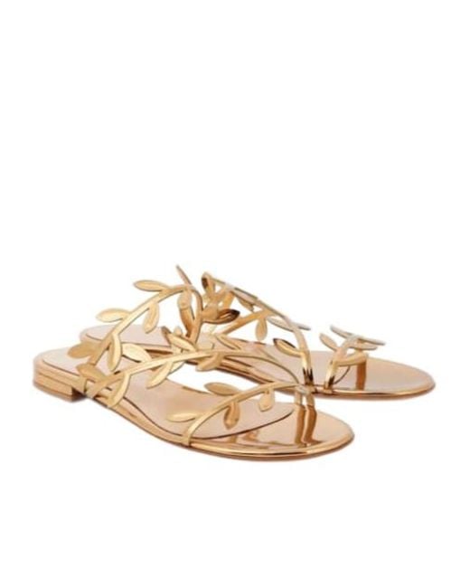 Gianvito Rossi Natural Minimalist Metallic Sandals