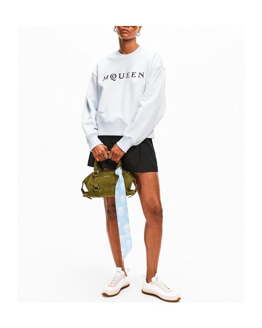 McQueen Blue Logo Crew Sweatshirt