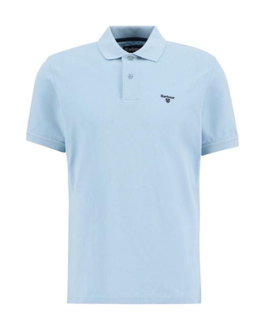 Barbour Blue Lightweight Sports Short-Sleeved Polo Shirt for men