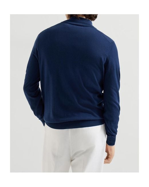 Brunello Cucinelli Blue Sea Island Sweater for men