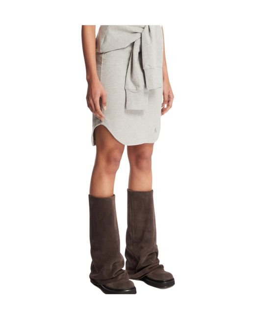 The Attico Gray The Sweatshirt Tied Fleece Mini Skirt