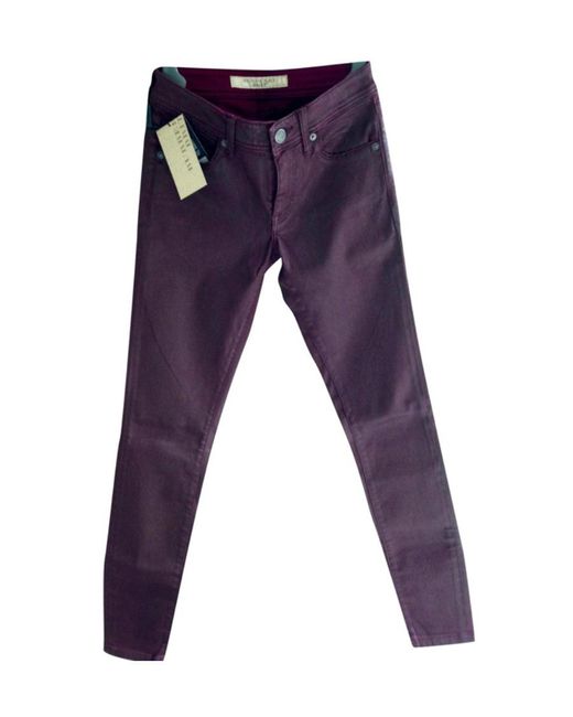 Burberry Blue Logo Details Skinny Jeans
