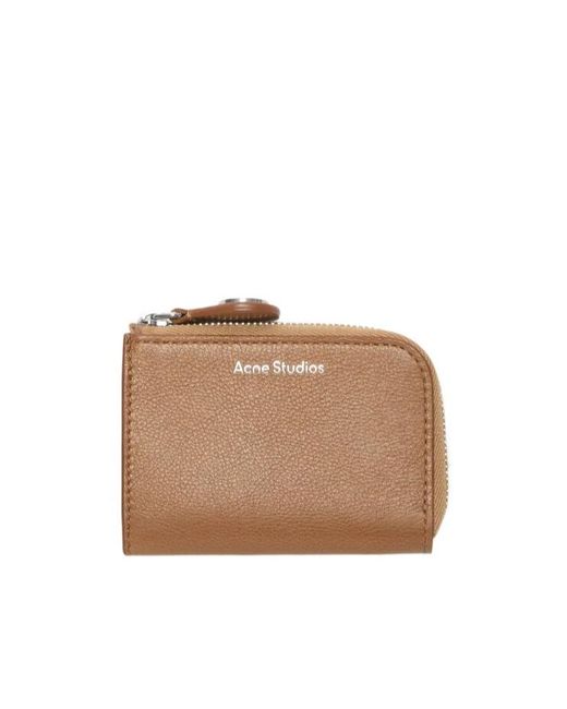 Acne Brown Compact Zip Wallet