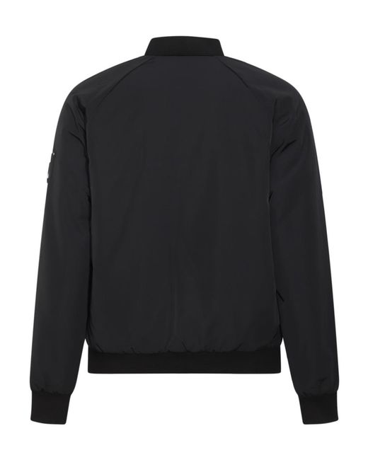 Moose Knuckles Black Long-Sleeved Zip-Up Bomber Jacket for men