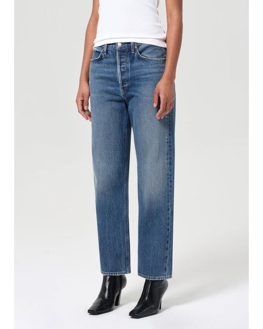 Agolde Blue Straight-Leg Jeans