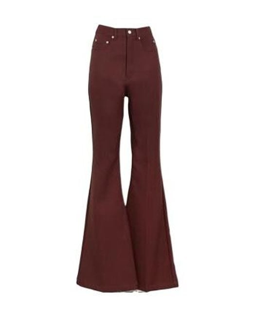 Rick Owens Purple Solid Wool Wide Leg Pants