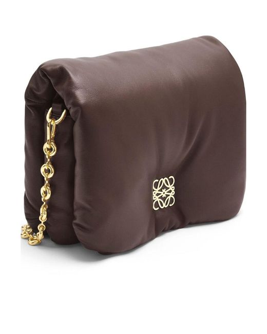 Loewe Brown Goya Puffer Chained Shoulder Bag