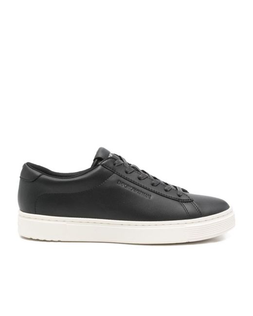 Emporio Armani Black Lace-Up Sneakers for men