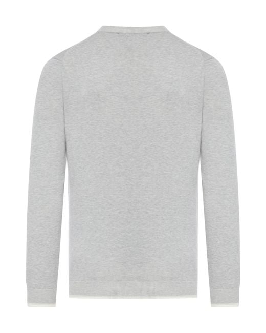 Maison Kitsuné Gray Maison Kitsuné Fox Head Patch Fine-Knit Jumper for men