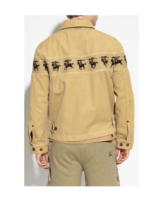 Burberry Metallic Ekd Motif Zipped Tanners Jacket for men