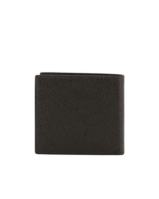 Thom Browne Black Pebble Textured Bifold Wallet for men