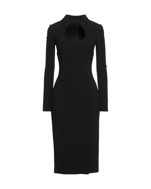 Dolce & Gabbana Black Solid Color Stretch Slim-Fit Dress