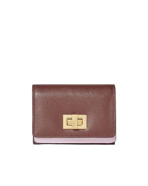 Fendi Purple Way Trifold Small Wallet