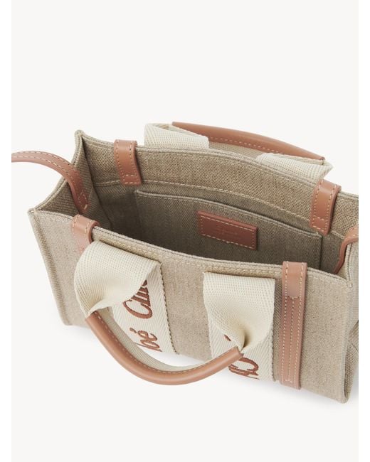 Chloé Natural Chloé Woody Mini Tote Bag