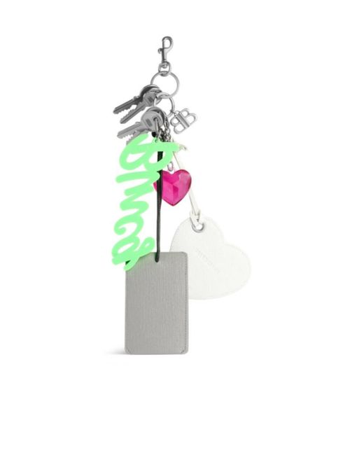Balenciaga White Aki Charm/Keychain