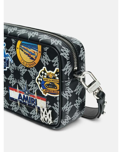 Amiri Black Station Patch Camera Bag for men