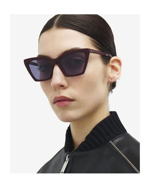 McQueen White Eyewear Spike Geometric Cat-Eye Frame Sunglasses