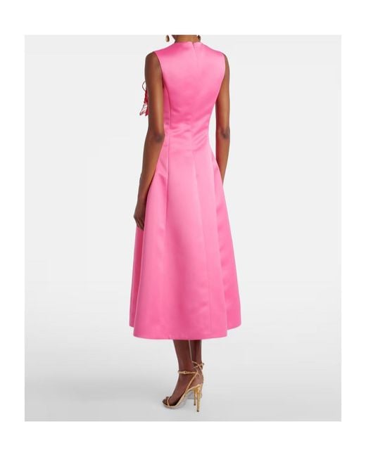 Leo Pink C Floral-Appliqué Cocktail Dress