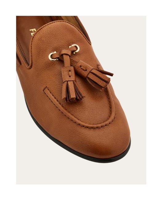Ferragamo Brown Tassel-Detail Loafers
