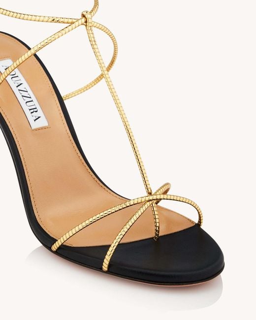 Aquazzura Metallic Open Toe Heeled Sandals