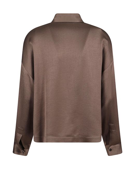 Peserico Brown Long-Sleeve Buttoned Shirt