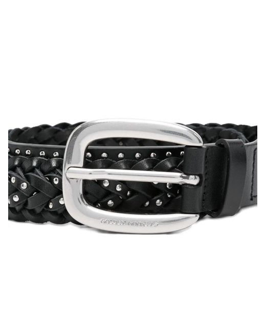 Golden Goose Deluxe Brand White Braided Studded Belt
