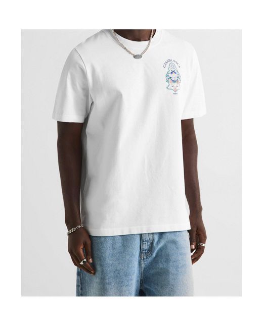 Casablanca White Printed T-Shirt for men