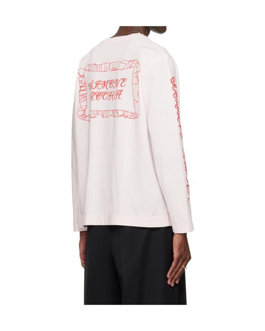 Simone Rocha White Pillowcase Logo-Print Long-Sleeved T-Shirt for men