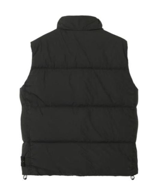 Stone Island Black Logo Patch High Neck Gilet for men