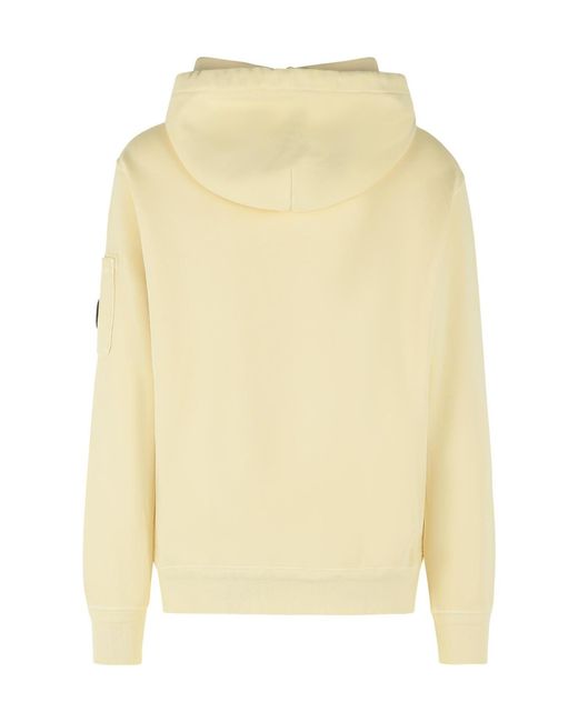C P Company Natural Lens Detailed Drawstring Hoodie for men