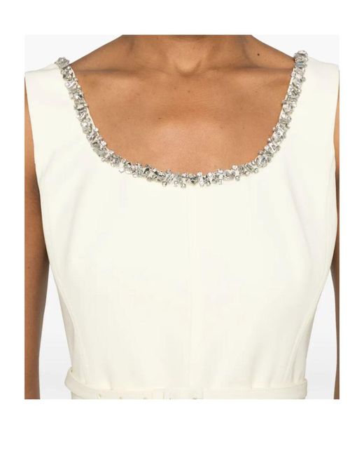 Roland Mouret White Embellished Maxi Dress