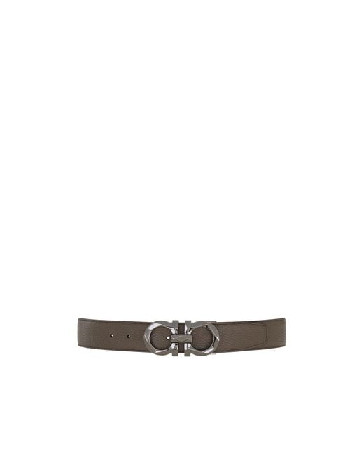 Ferragamo White Reversible And Adjustable Gancini Belt for men