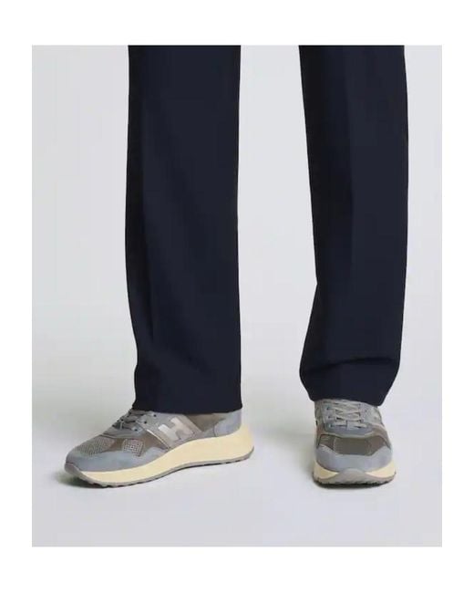 Hogan Gray Hyperlight Leather And Mesh Sneakers Shoes for men