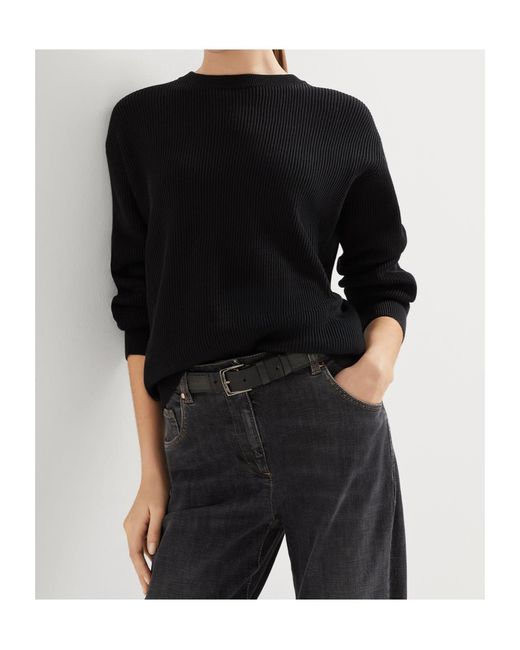 Brunello Cucinelli Black Cotton Sweater